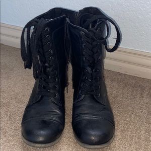 Black combat boots